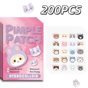 Adorable Cat Pimple Patches – 200 Count | Hydrocolloid Acne Patches | New In Box